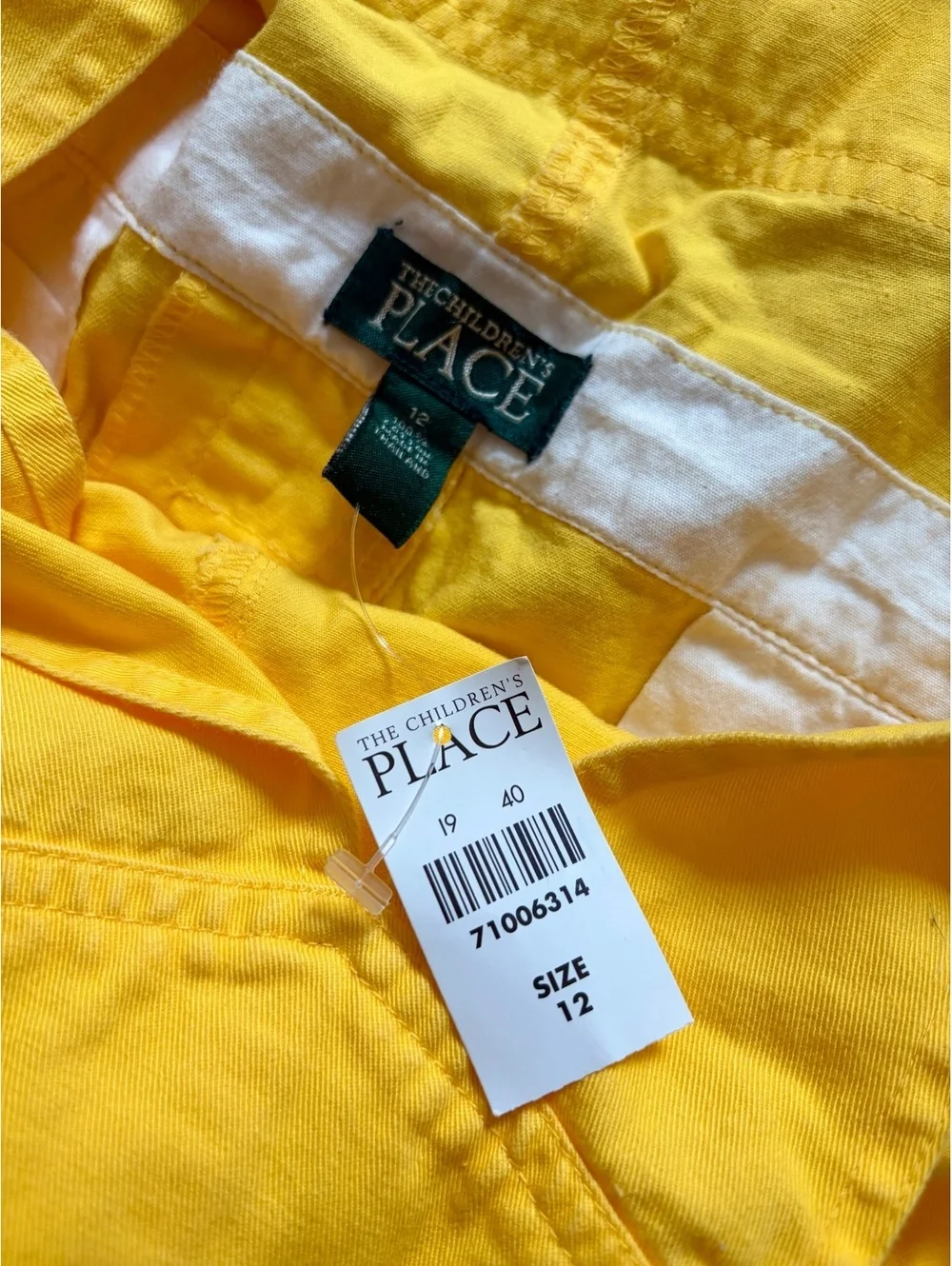 Vintage Y2K The Children’s Place Yellow Denim Shortalls Overalls Girls 12 NWT